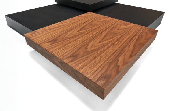 Modrest Ambry Modern Walnut and Flat Black Coffee Table - Image 2
