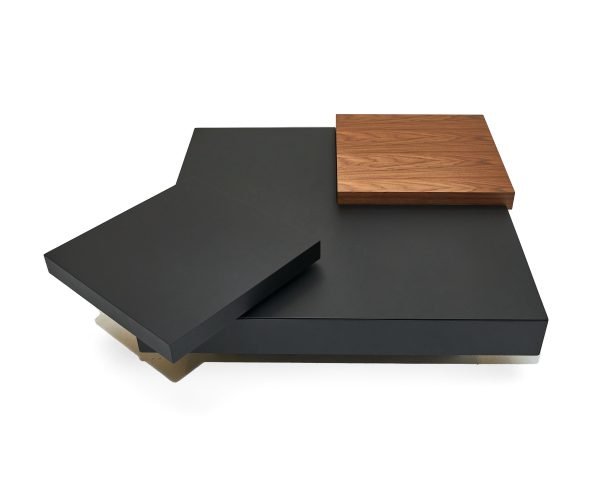 Modrest Ambry Modern Walnut and Flat Black Coffee Table - Image 3