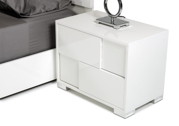 Modrest Monza Italian Modern White Nightstand - Image 2