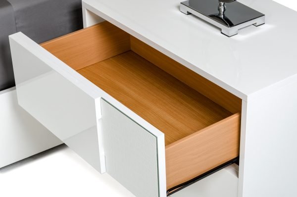 Modrest Monza Italian Modern White Nightstand - Image 3
