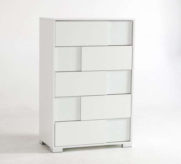 Modrest Monza Italian Modern White Chest - Image 2