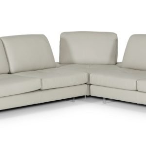 Nova Domus Andrea - Modern Grey Leather Sectional Sofa