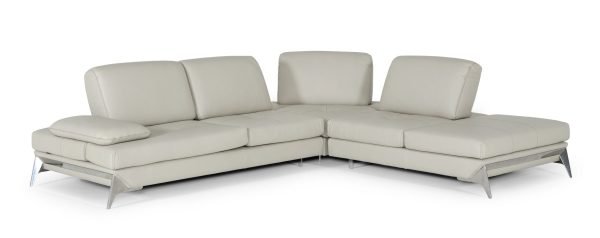Nova Domus Andrea - Modern Grey Leather Sectional Sofa