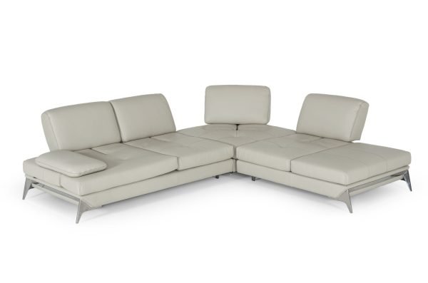 Nova Domus Andrea - Modern Grey Leather Sectional Sofa - Image 2