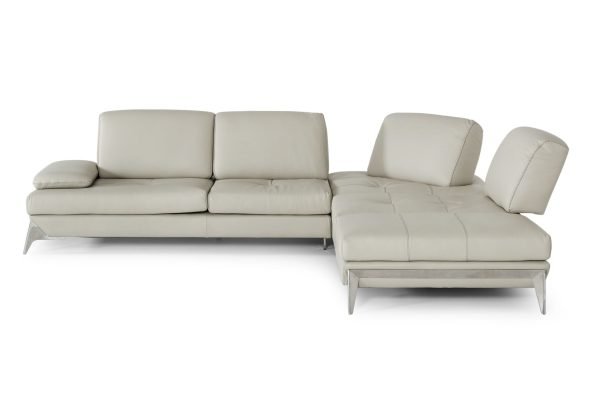 Nova Domus Andrea - Modern Grey Leather Sectional Sofa - Image 3