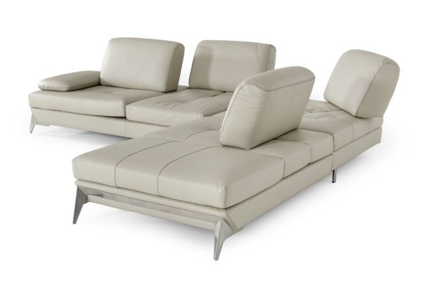 Nova Domus Andrea - Modern Grey Leather Sectional Sofa - Image 5