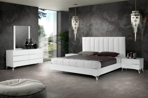 Nova Domus Angela - Italian Modern White Eco Leather Bedroom Set - Image 2