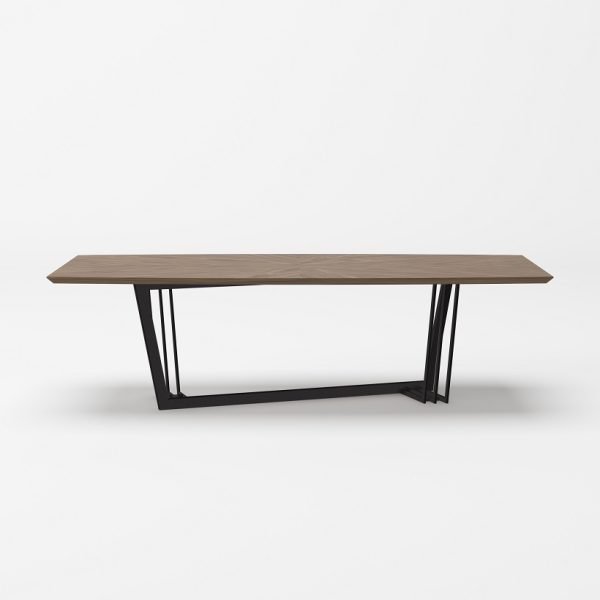 Modrest Gilroy - Modern Walnut and Black Dining Table