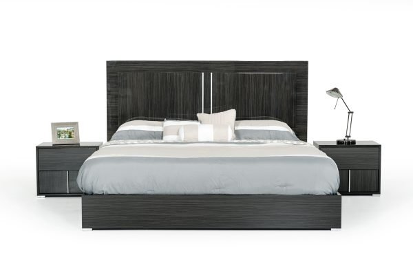 Modrest Ari Italian Modern Grey Bedroom Set without Mirror