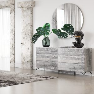 Nova Domus Aria - Italian Modern Multi Grey with texture  Dresser