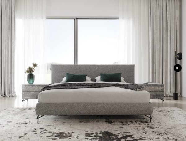 Nova Domus Aria - Italian Modern Grey Fabric Bed - Image 3