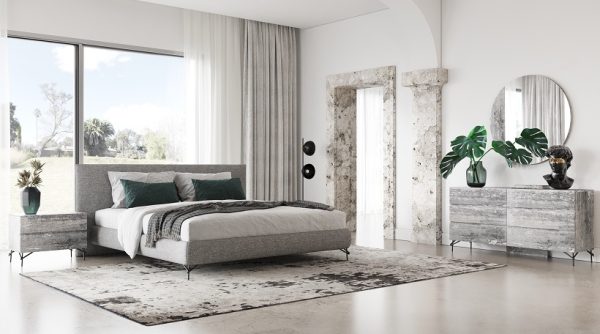 Nova Domus Aria - Italian Modern Multi Grey with texture Round Mirror - Image 3