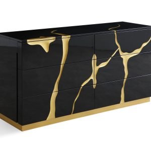 Modrest Aspen - Modern Black and Gold Dresser