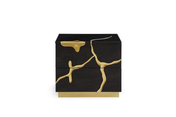 Modrest Aspen - Eastern King Modern Black + Gold Bed + Nightstands - Image 5