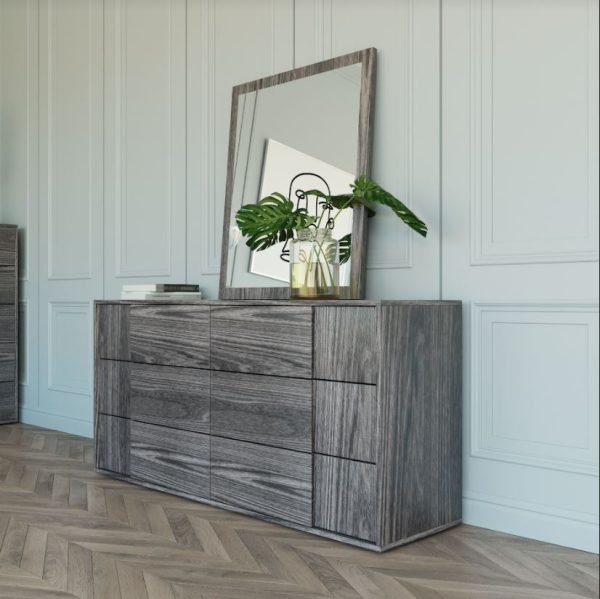 Nova Domus Asus - Italian Modern Elm Grey Mirror - Image 2