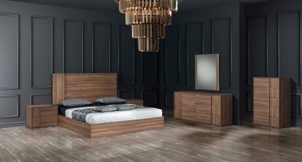 Nova Domus Asus - Queen Italian Modern Walnut Bed