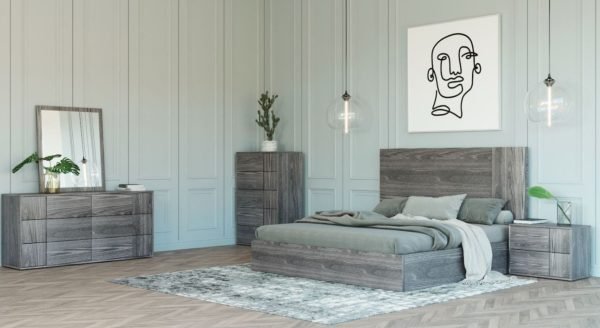 Eastern King Nova Domus Asus - Italian Modern Elm Grey Bedroom Set