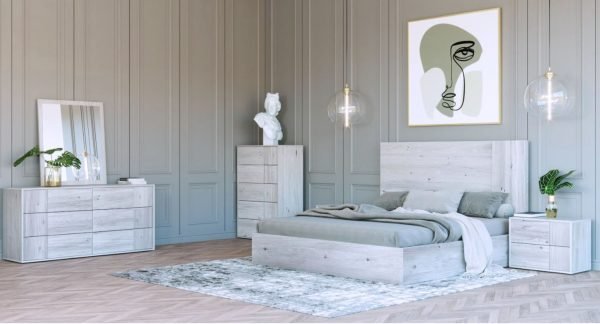 Queen Nova Domus Asus - Modern Italian White Bed