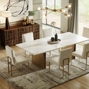 Modrest Auer- Brown Oak & Gold Buffet