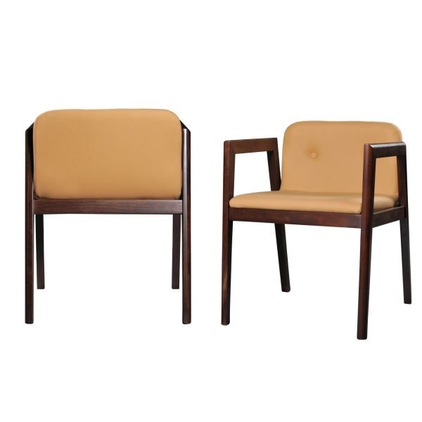 Modrest Avrum - Modern Camel Eco-Leather Dining Chair (Set of 2) - Image 5