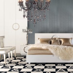 A&X Ovidius - Modern White Crocodile Lacquer Bed