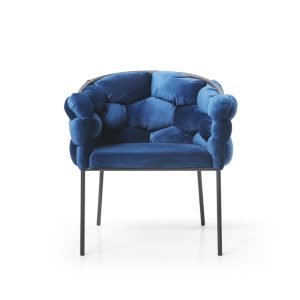 Modrest Debra Modern Blue Fabric Dining Chair