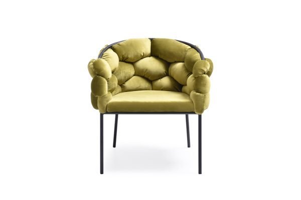 Modrest Debra Modern Green Fabric Dining Chair - Image 4