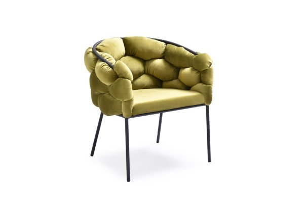 Modrest Debra Modern Green Fabric Dining Chair - Image 2