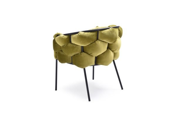Modrest Debra Modern Green Fabric Dining Chair - Image 3