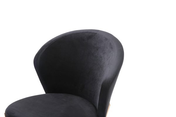 Modrest Nadia Modern Black Velvet & Rosegold Dining Chair (Set of 2) - Image 2
