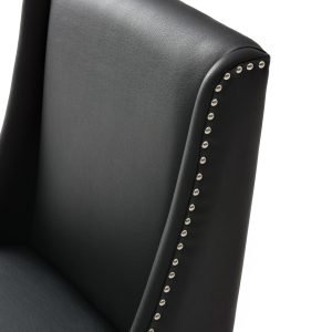 Modrest - Alexia Modern Black Leatherette & Rosegold Dining Chair