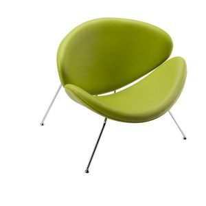 Modrest Anais Mid-Century Green Leatherette Accent Chair
