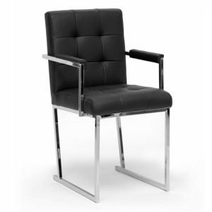 Modrest Click Modern Black Leatherette Dining Arm Chair