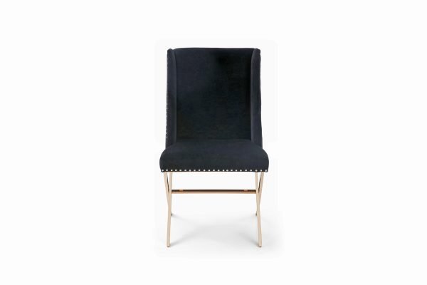 Modrest Alexia Modern Black & Rosegold Dining Chair - Image 4