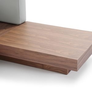 Modrest Opal Modern Walnut & Grey Platform Bed