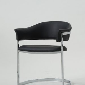 Modrest Allie Contemporary Black Leatherette Dining Chair