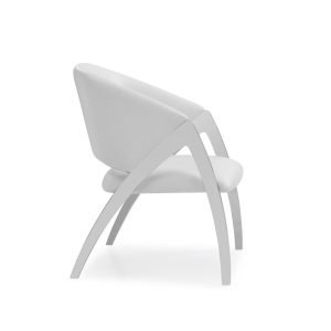 Modrest Rabia Modern White Leatherette Accent Chair