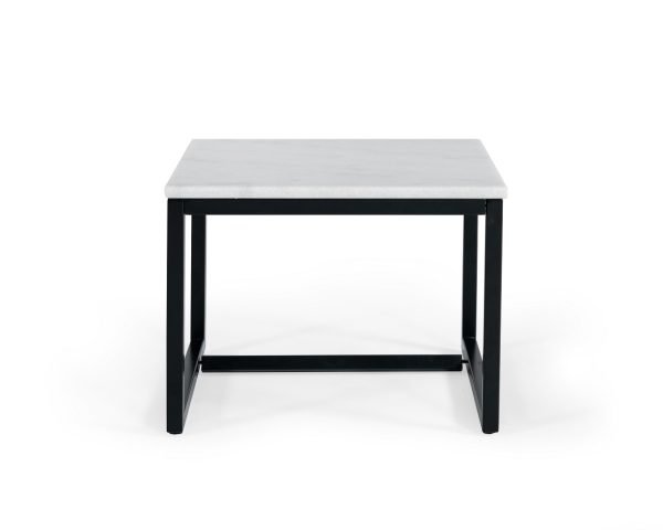 Modrest Baca - White Marble + Black Metal End Table - Image 2