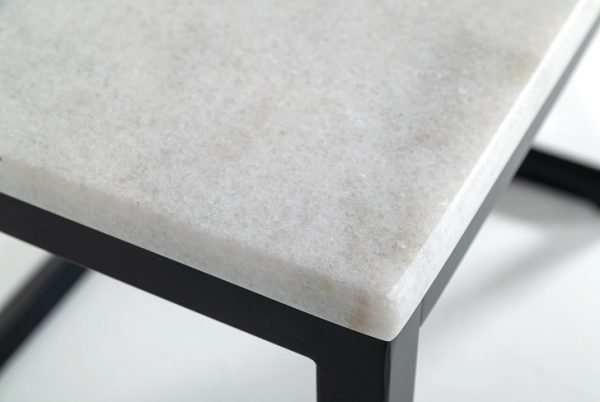 Modrest Baca - White Marble + Black Metal End Table - Image 3