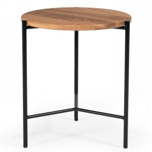 Modrest Bacone - Industrial Oak and Black Iron End Table