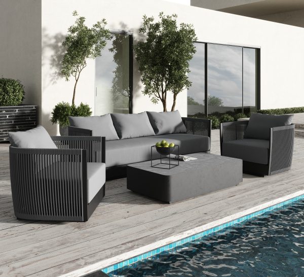 Renava Bali - Outdoor Black and Grey Sofa Set - Image 4