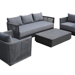 Renava Bali - Outdoor Black and Grey Sofa Set