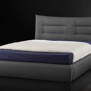 Modrest Barista - Eastern King Italian Modern Dark Blue Upholstered Bed