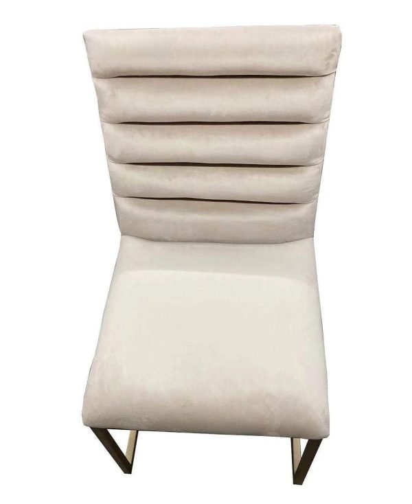 Modrest Barker - Modern Beige & Brush Gold Dining Chair (Set of 2) - Image 2