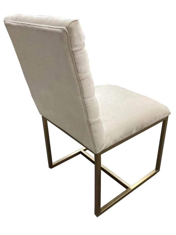 Modrest Barker - Modern Beige & Brush Gold Dining Chair (Set of 2) - Image 4
