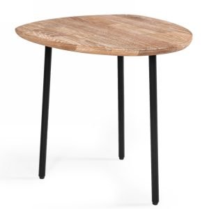 Modrest Barnum - Industrial White Washed Oak and Black Iron End Table