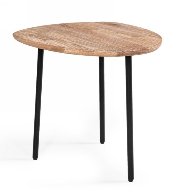 Modrest Barnum - Industrial White Washed Oak and Black Iron End Table
