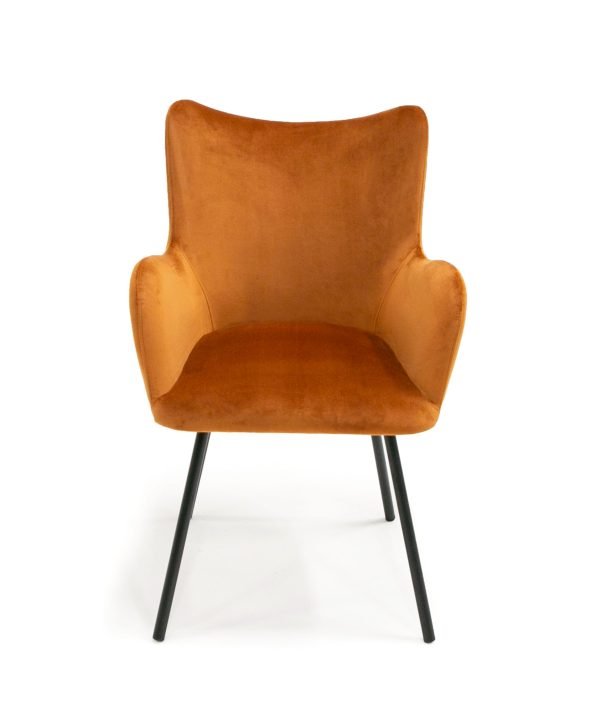 Modrest Barrett - Modern Orange & Black Dining Chair - Image 2