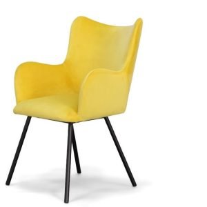 Modrest Barrett - Modern Yellow Velvet Dining Chair