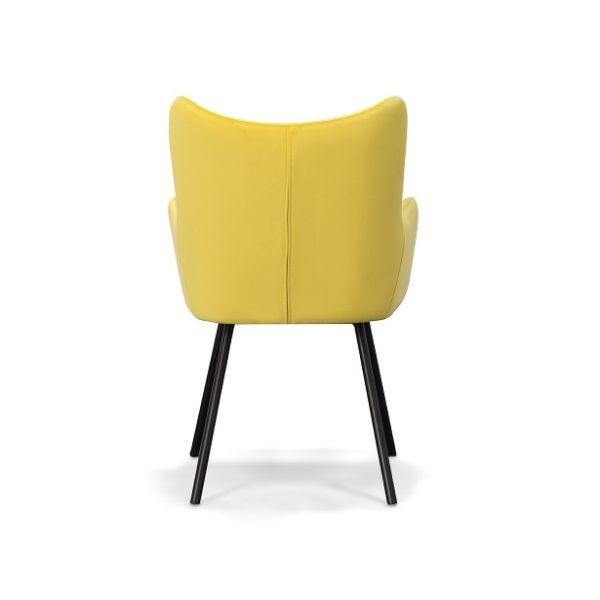 Modrest Barrett - Modern Yellow Velvet Dining Chair - Image 5